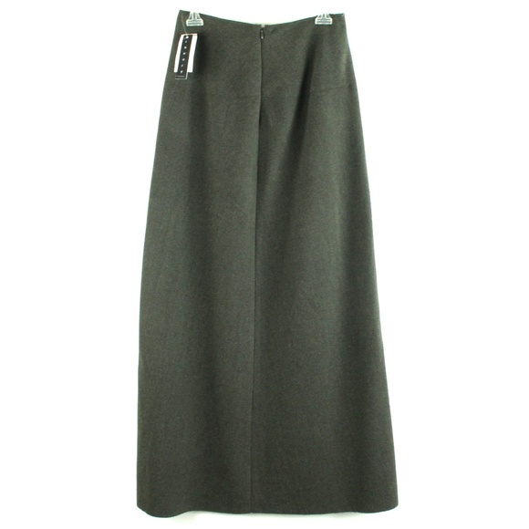 Theory Chrissy Felt Fatigue Deep Green A-Line Maxi Skirt 2 NEW - Picture 3 of 4